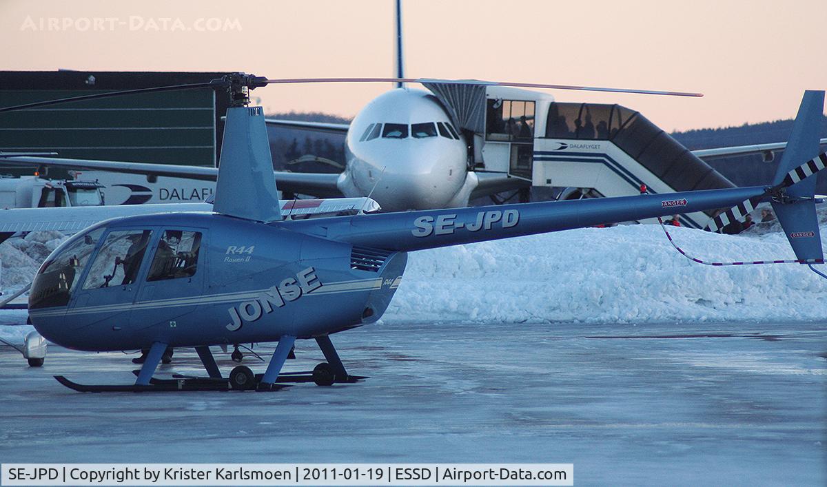 SE-JPD, 2007 Robinson R44 Raven II C/N 11787, Newly registered to the SE-register. Former OH-HBD.  Sorry for bad light but the sun just disappeared.