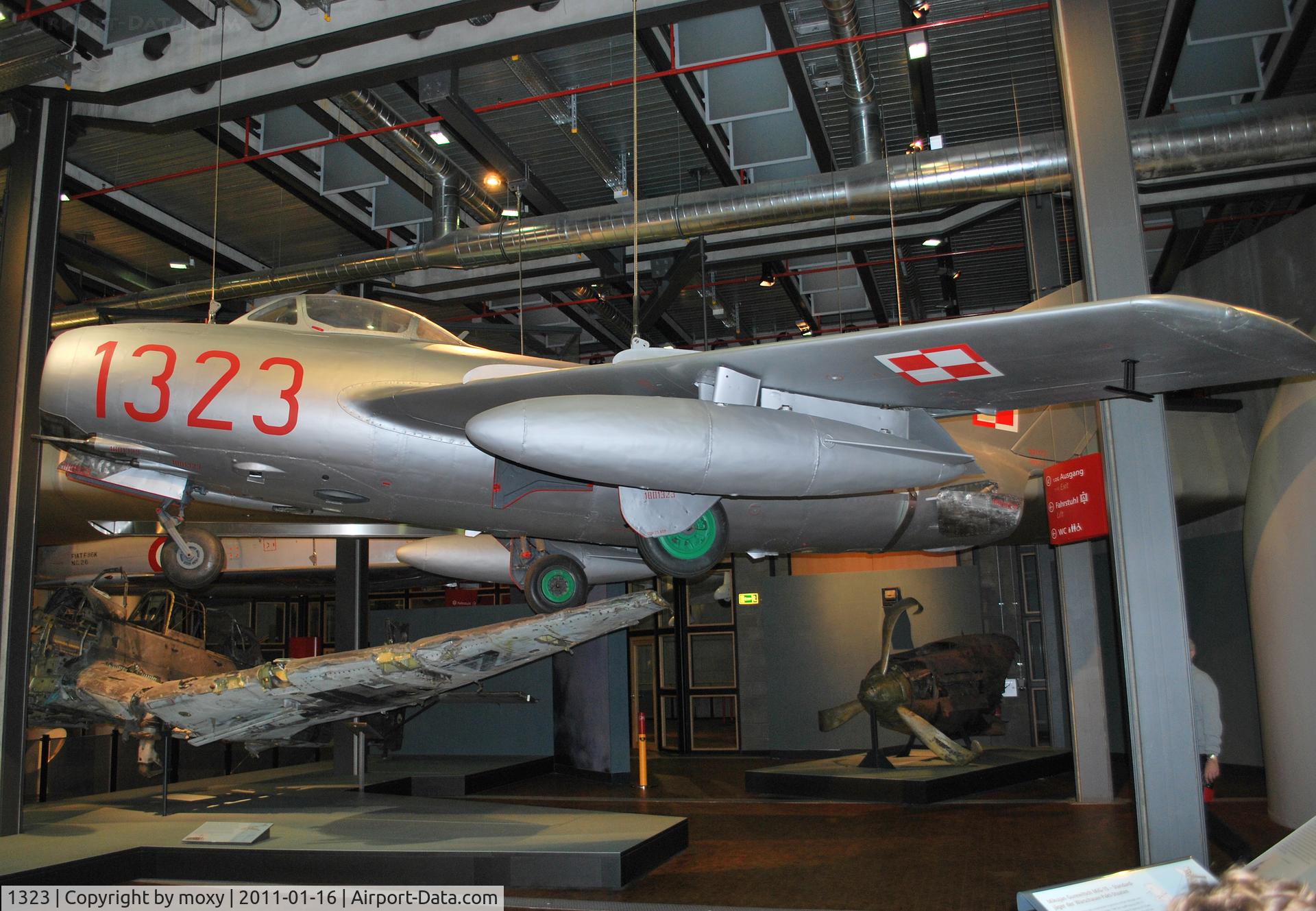 1323, PZL-Mielec Lim-2 (MiG-15bis) C/N 1B01323, Ex Polish AF, WSK-Mielec Lim 2, licensed Mig 15bis powered by licence built Klimov VK-1. At the Deutsches Technikmuseum, Berlin.