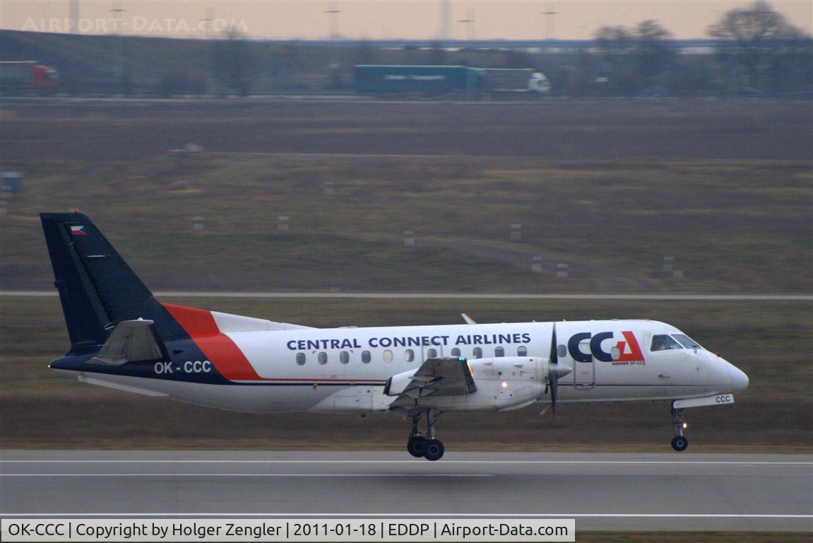 OK-CCC, 1990 Saab 340B C/N 340B-208, Morning shuttle from Prague with a loooong touch down on rwy 26R