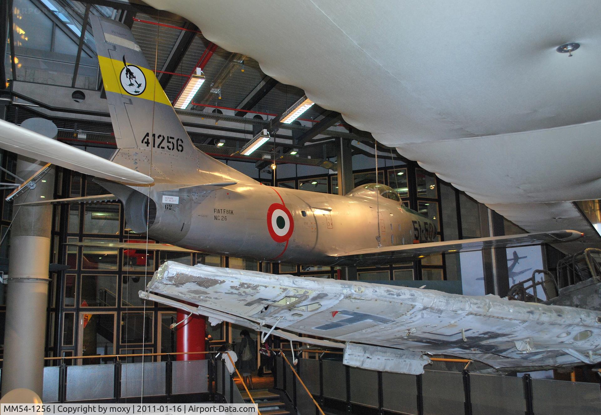 MM54-1256, North American (Fiat) F-86K Sabre C/N 213-26, Fiat licence built F86K at the excellent Deutsche Technikmuseum, Berlin. There is some conjecture that the rear end is from MM55-4815.