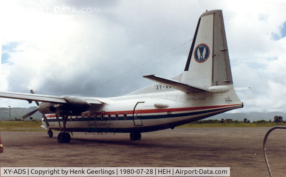 XY-ADS, 1974 Fokker F.27-600 Friendship C/N 10501, Union of Burma Airways 1980