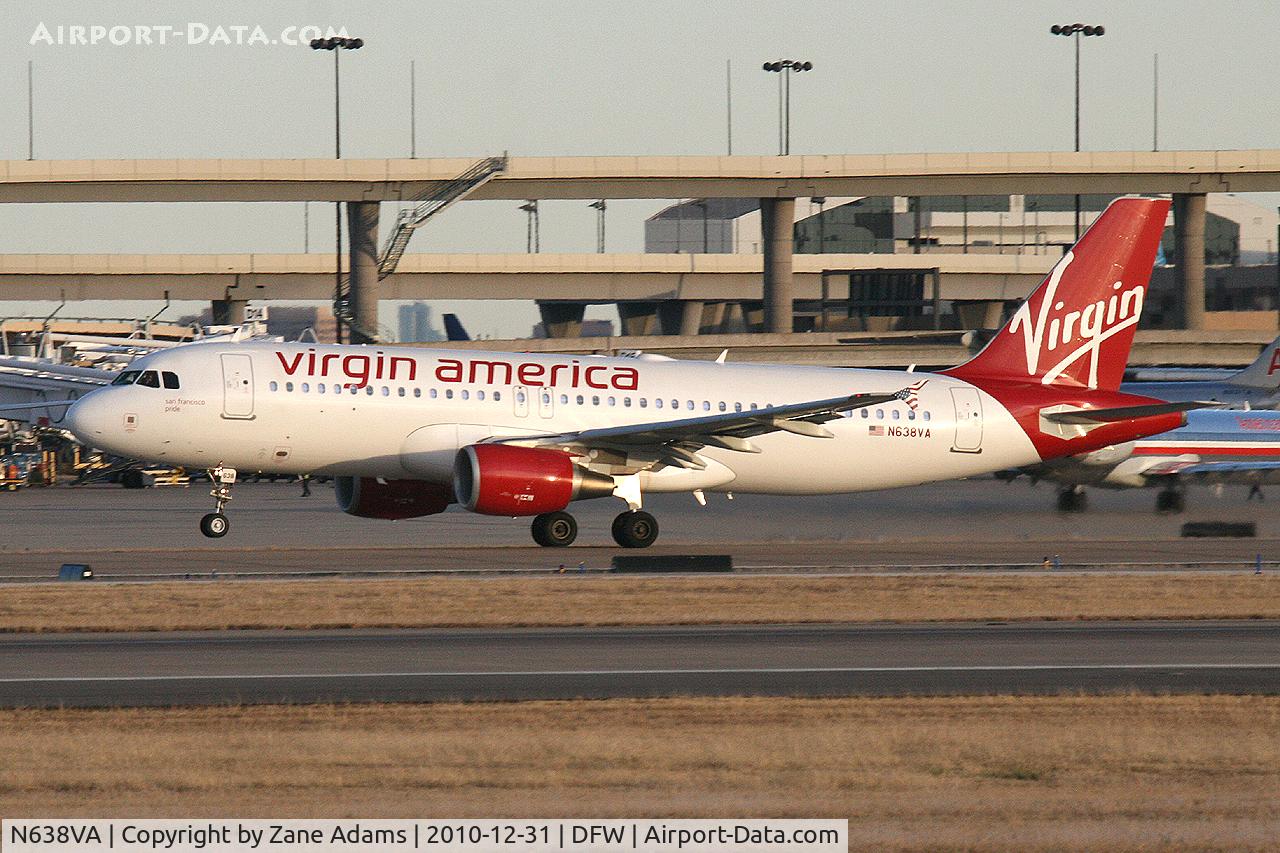 N638VA, 2008 Airbus A320-214 C/N 3503, Virgin America at DFW Airport