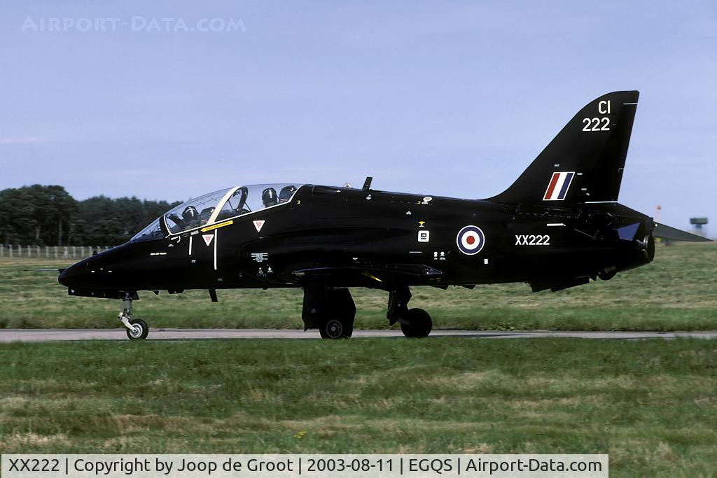 XX222, 1978 Hawker Siddeley Hawk T.1A C/N 058/312058, 100 Sq participating in an exercise at Lossie.