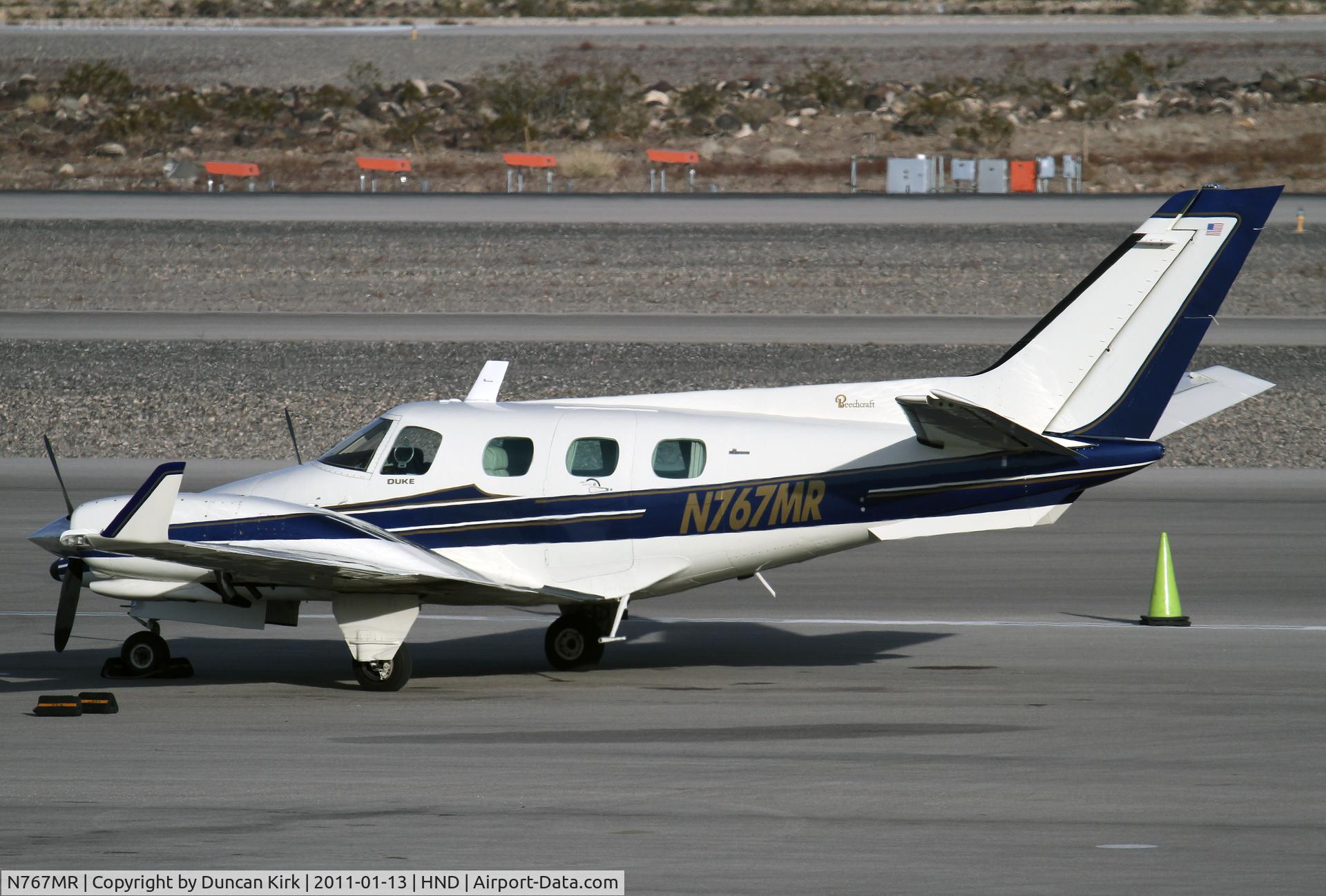 N767MR, 1980 Beech B-60 Duke C/N P-531, Not a good shot but the Duke is just so sleek!