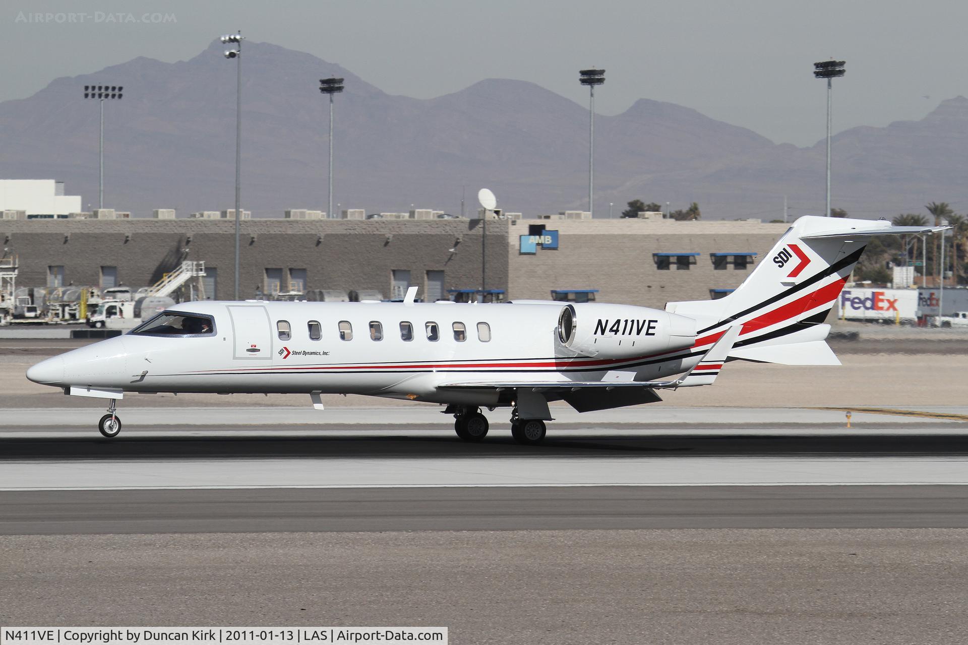 N411VE, 2010 Learjet 45 C/N 411, Wearing Steel Dynamics ownership titles
