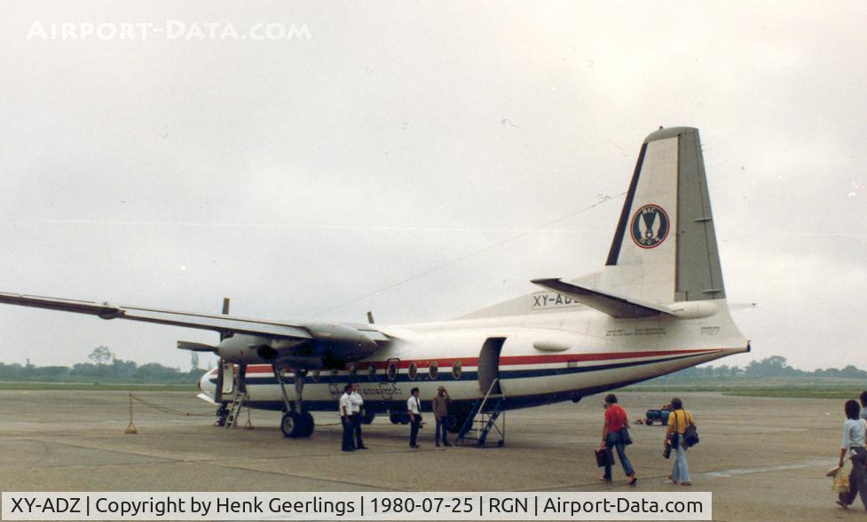 XY-ADZ, 1978 Fokker F.27-600 Friendship C/N 10574, Union of Burma Airways , Jul '80