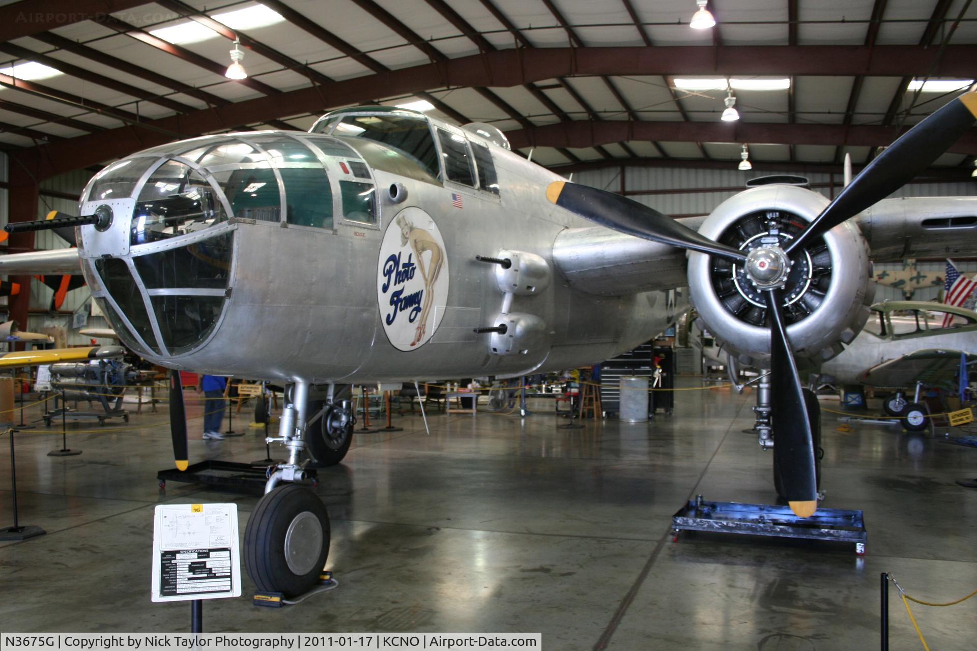 N3675G, 1944 North American B-25J Mitchell Mitchell C/N 108-33698, at the Planes of Fame museum