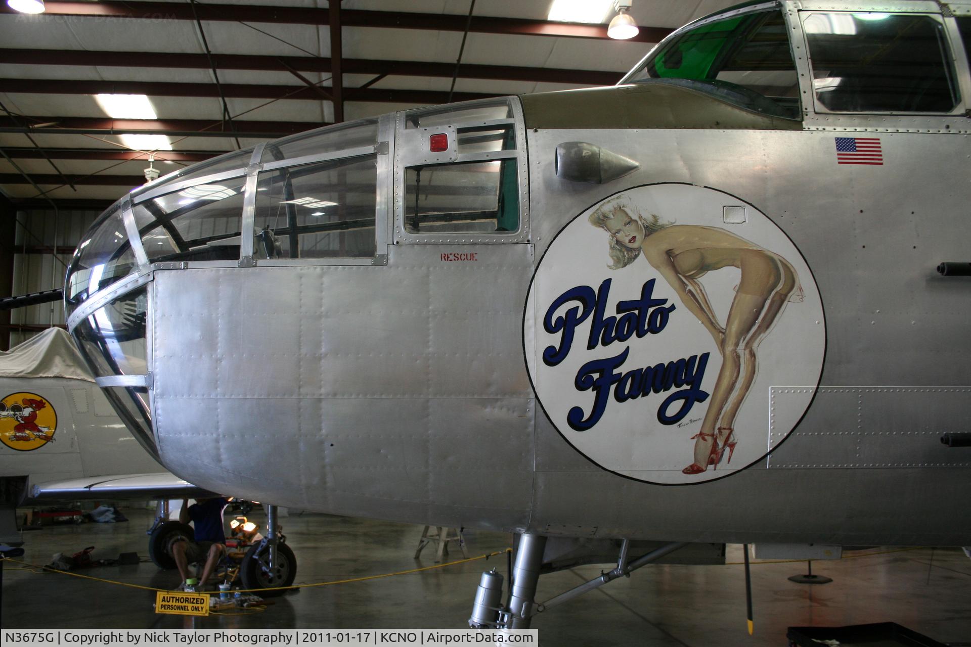 N3675G, 1944 North American B-25J Mitchell Mitchell C/N 108-33698, Sitting inside at the planes of fame museum
