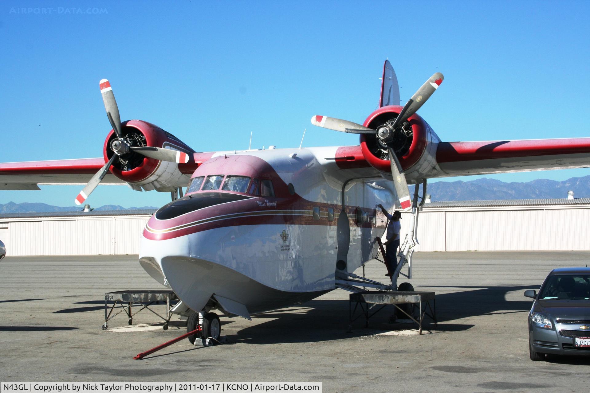 N43GL, 1954 Grumman HU-16C (UF-1) Albatross C/N G-367, Sitting outside aero trader at Chino. Typically seen at LGB