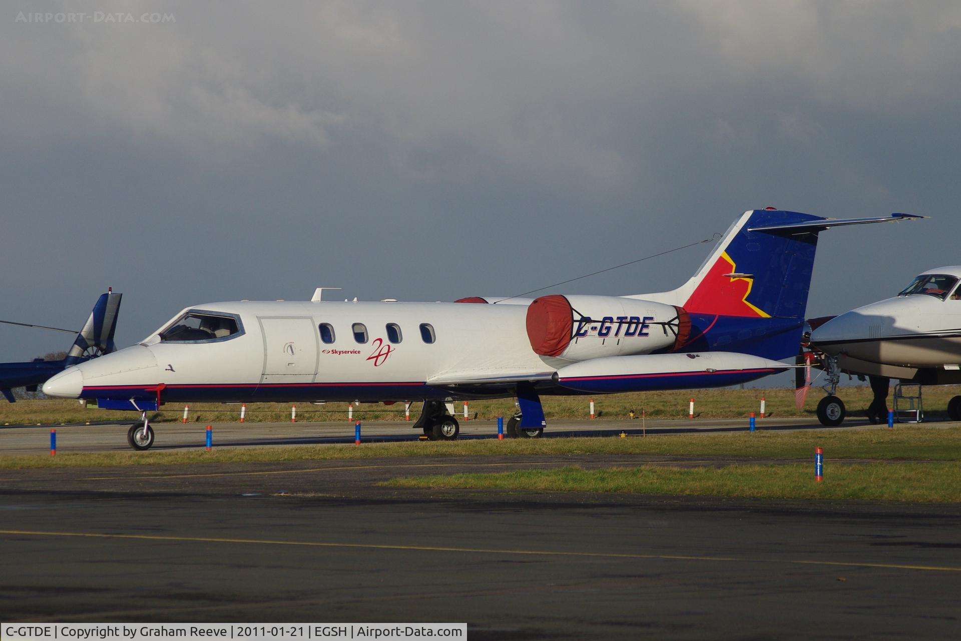C-GTDE, 1976 Gates LearJet 35 C/N 35-057, Parked at Norwich.
