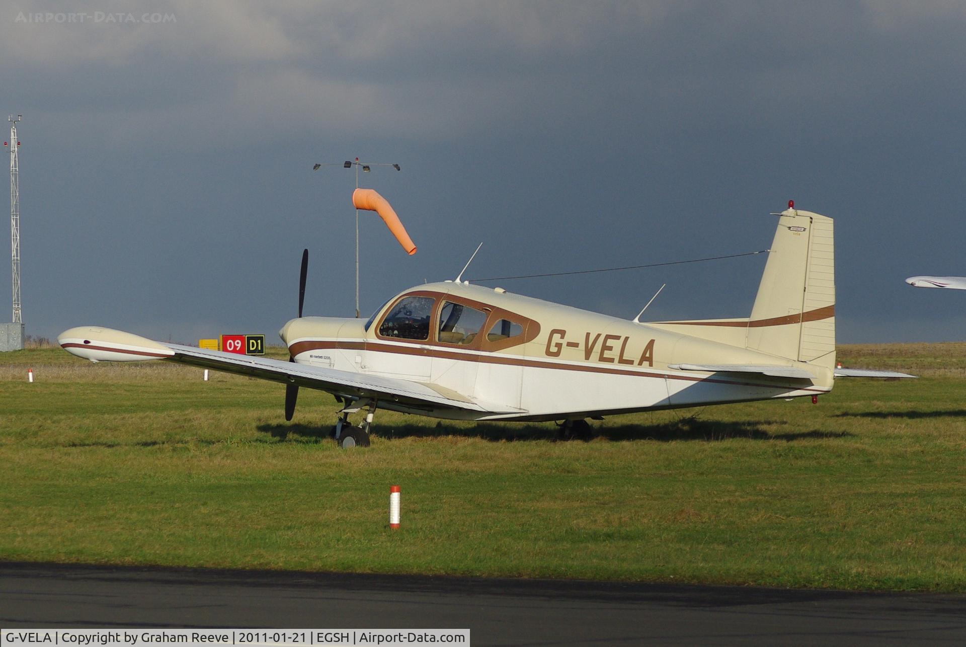 G-VELA, 1968 SIAI-Marchetti S-205-22R C/N 4-149, Parked at Norwich.