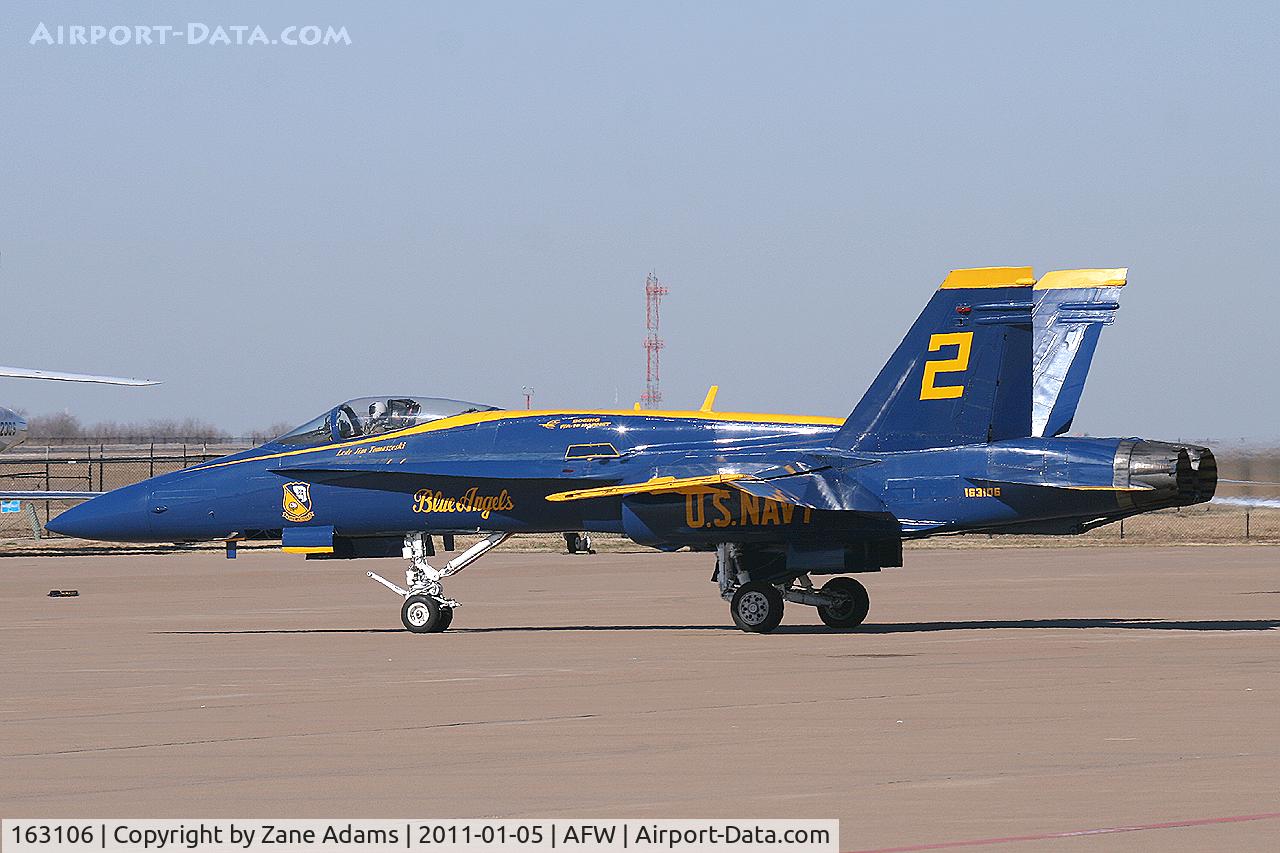 163106, McDonnell Douglas F/A-18A Hornet C/N 0495, Blue Angel #2 at Alliance Airport, Fort Worth, TX