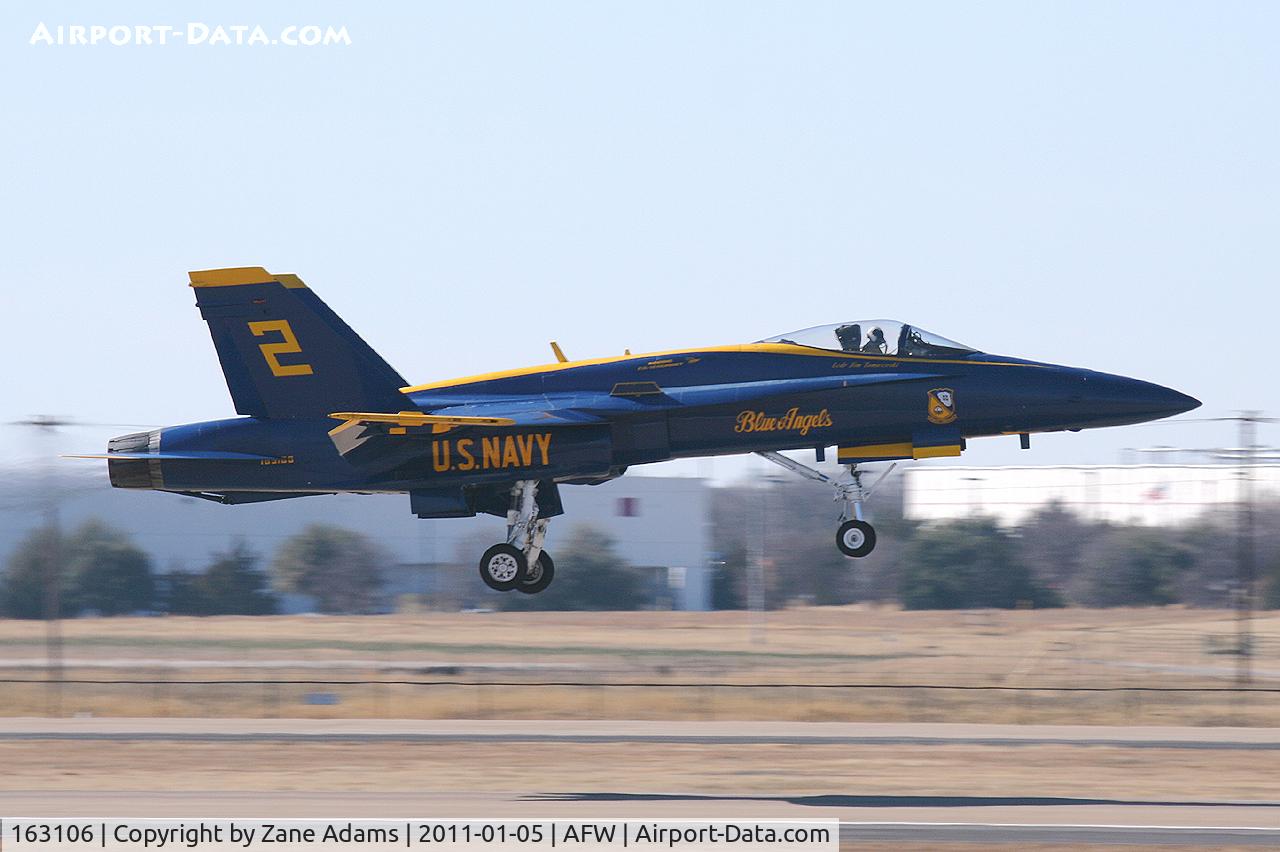 163106, McDonnell Douglas F/A-18A Hornet C/N 0495, Blue Angel #2 at Alliance Airport, Fort Worth, TX