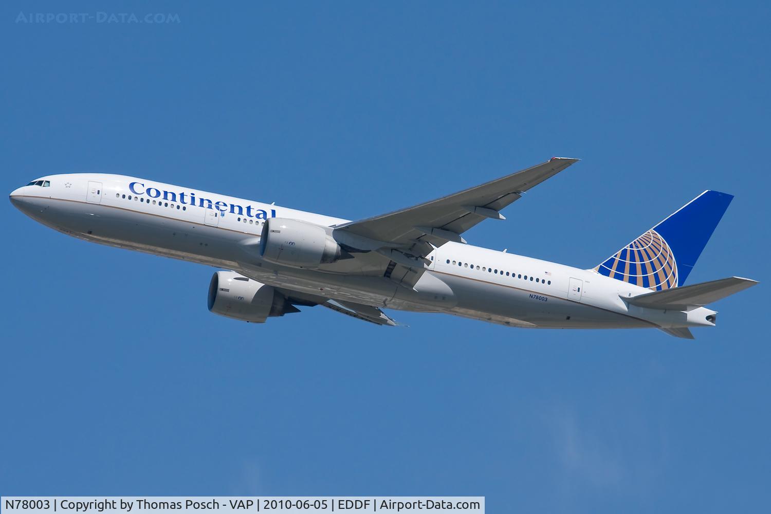 N78003, 1998 Boeing 777-224 C/N 27579, Continental Airlines
