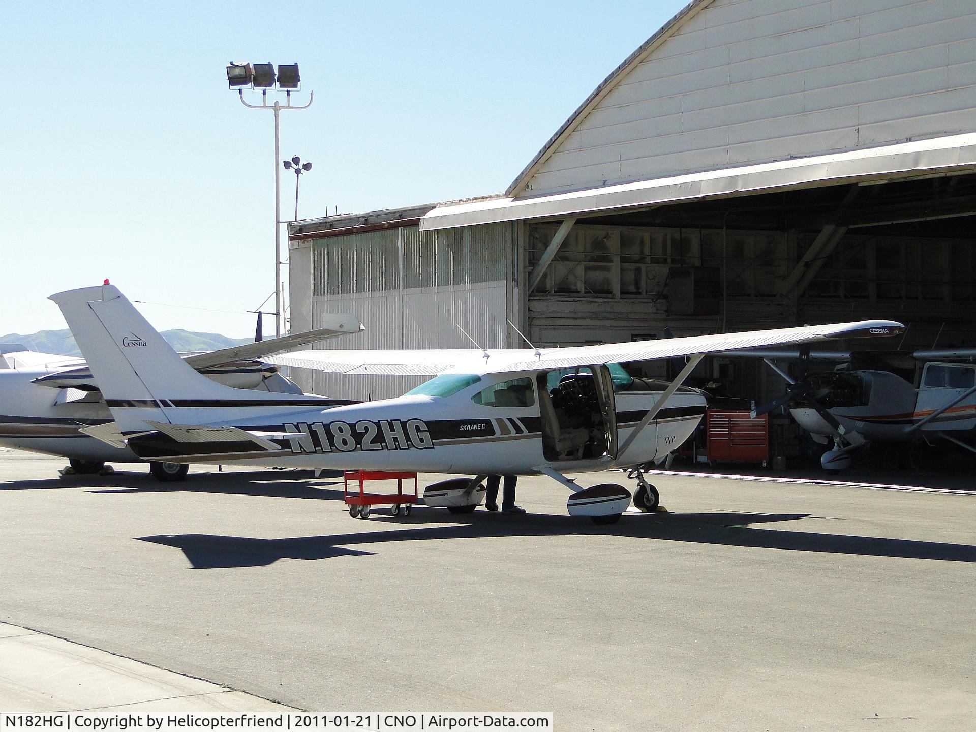 N182HG, 1979 Cessna 182Q Skylane C/N 18267094, Parked at a hanger and being worked on