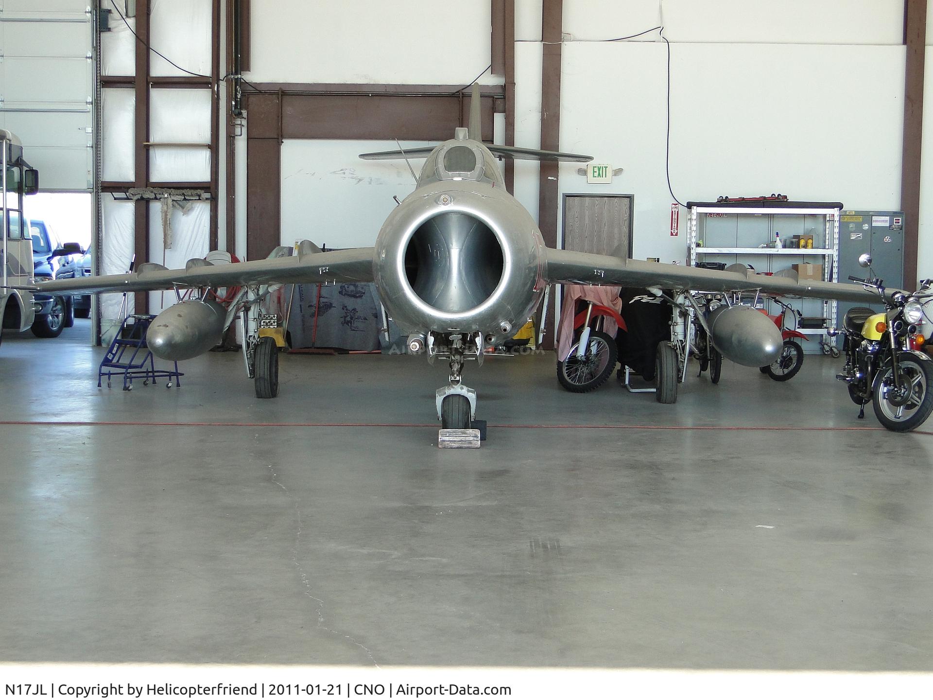 N17JL, 1963 PZL-Mielec Lim-6bis (MiG-17) C/N 1J0510, Parked in a hanger