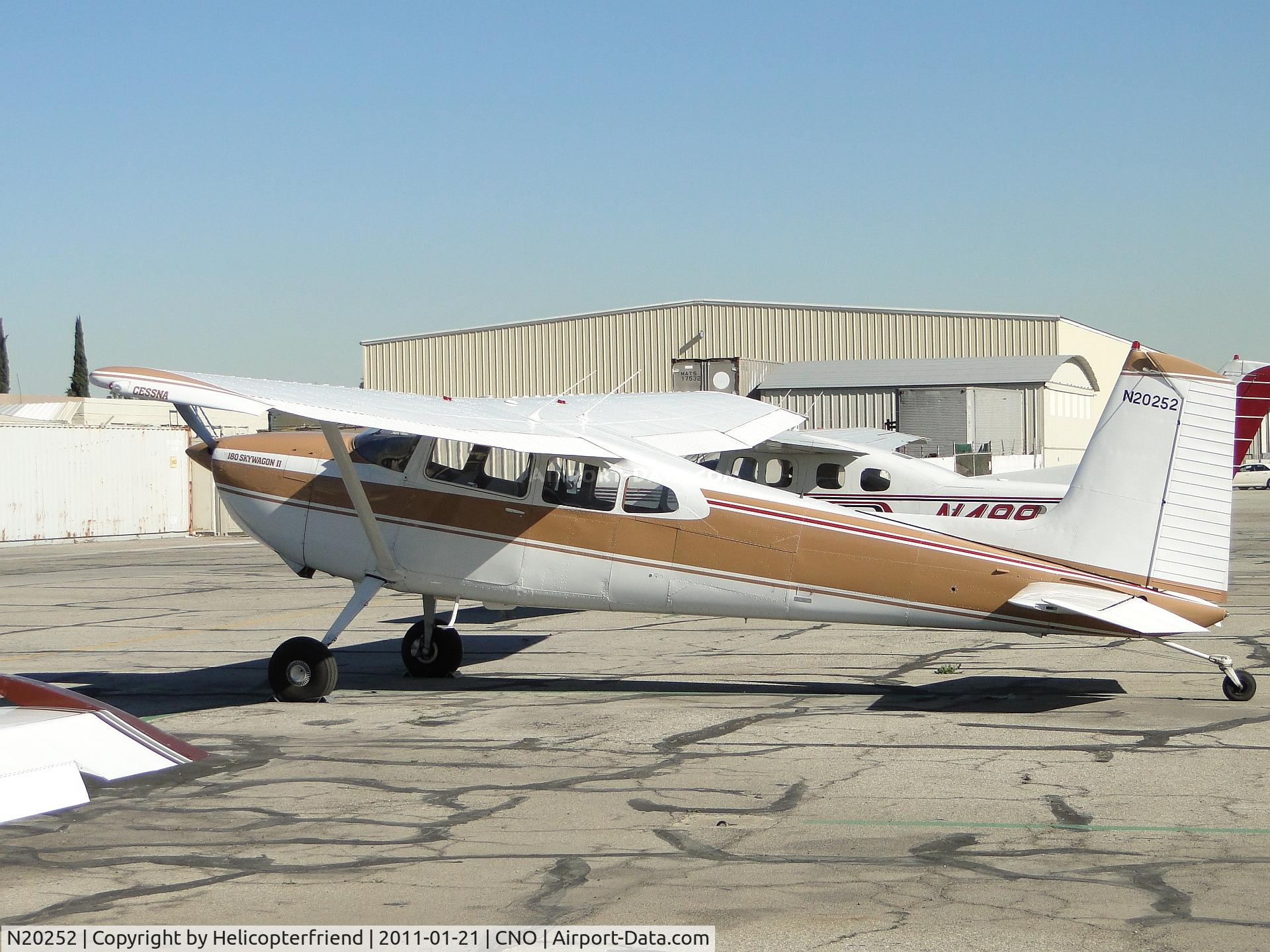 N20252, 1981 Cessna 180K Skywagon C/N 18053183, Parked in the north parking area south of the paint shop area