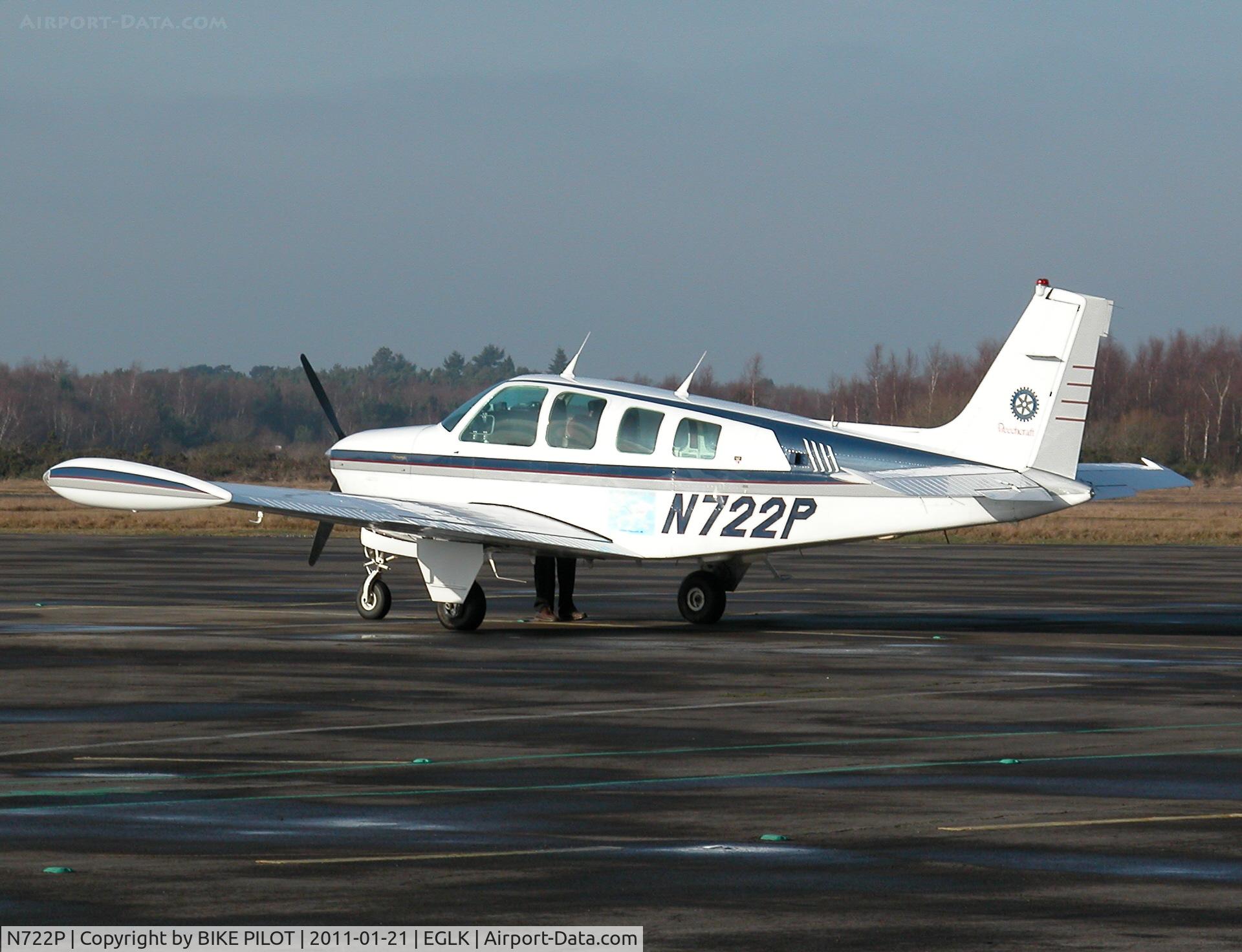 N722P, 1985 Beech A36 Bonanza 36 C/N E-2219, Smart Bonanza with tip tanks