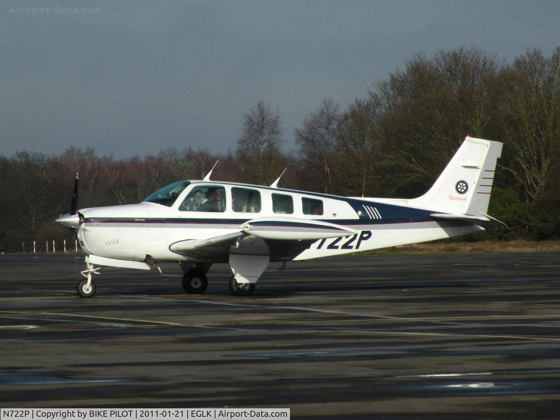 N722P, 1985 Beech A36 Bonanza 36 C/N E-2219, Smart Bonanza in no. 4 slot