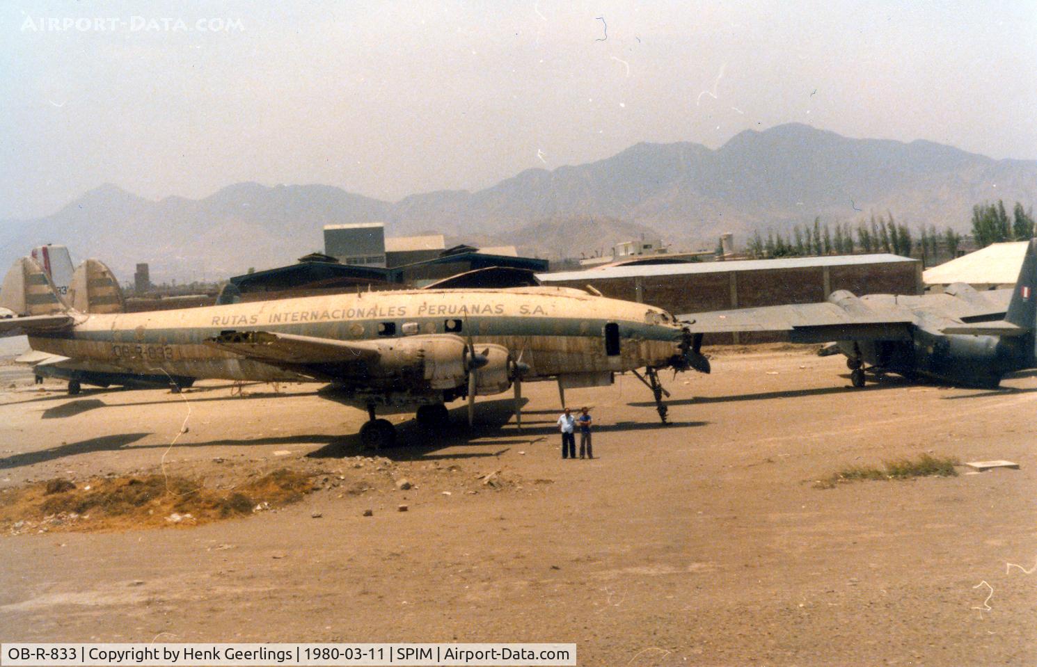 OB-R-833, Lockheed L-749A Constellation C/N 2610, RIPSA , L-749A Constellation
