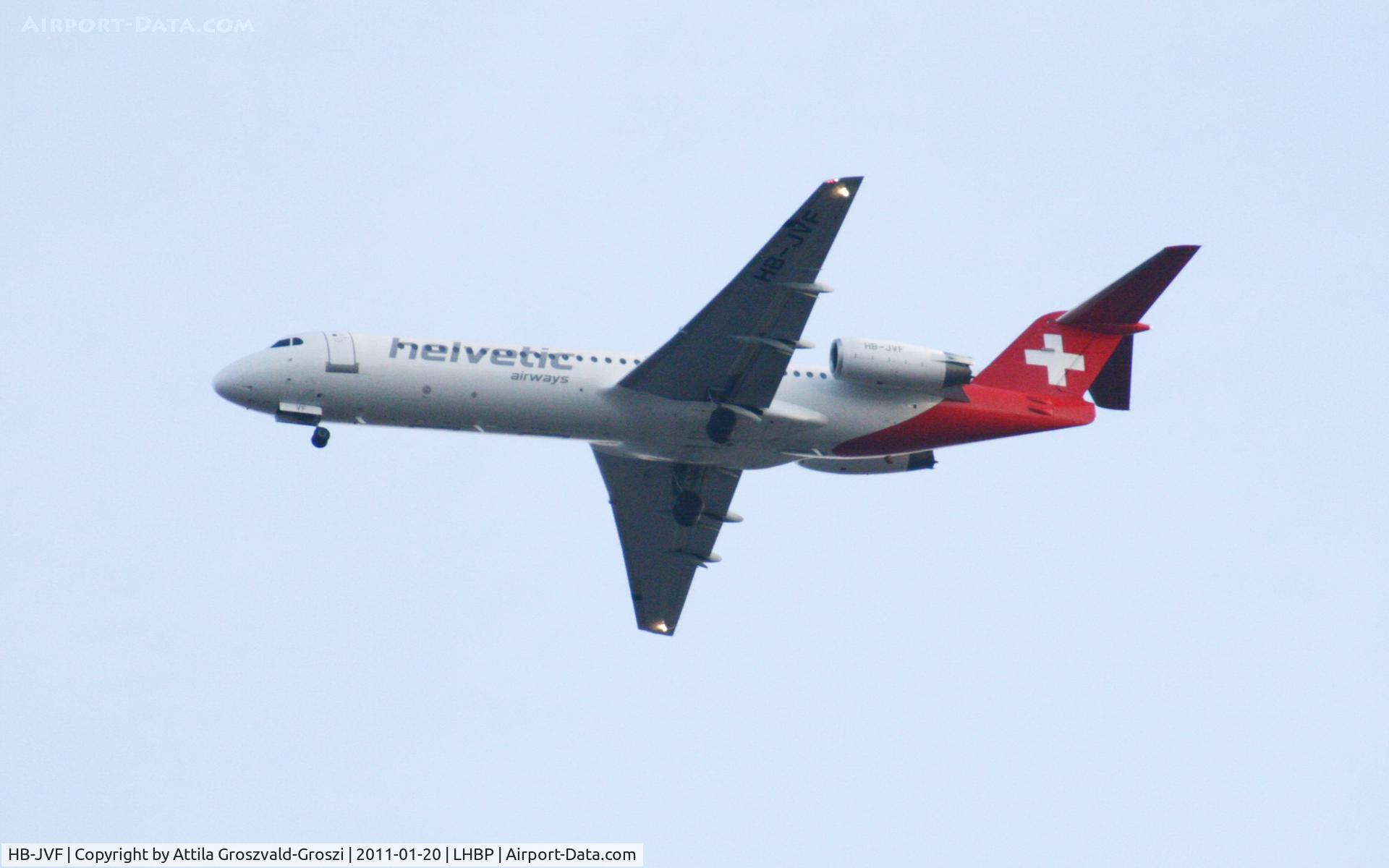 HB-JVF, 1993 Fokker 100 (F-28-0100) C/N 11466, On a landing direction, in Üllö city airspace.