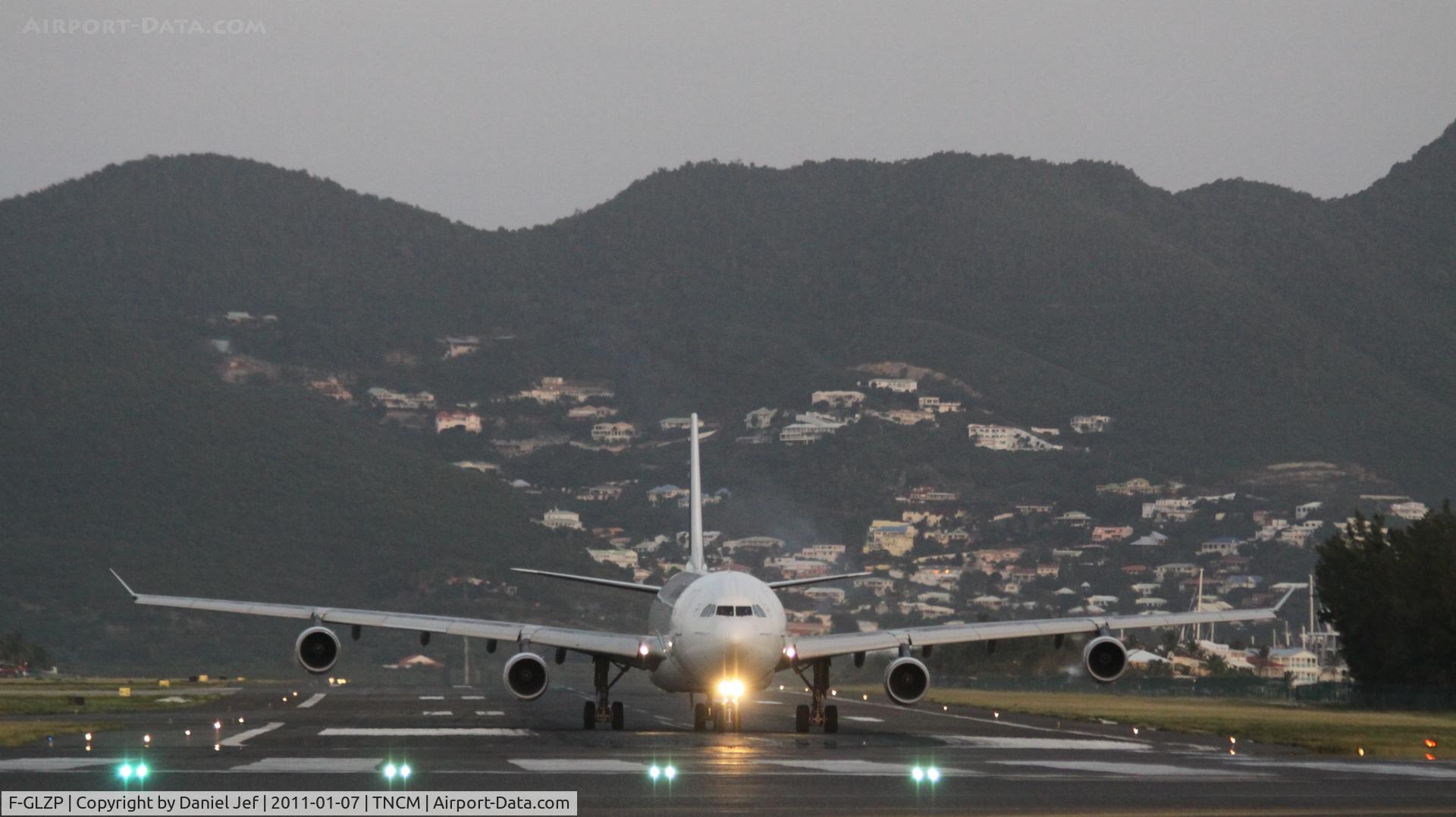 F-GLZP, 1999 Airbus A340-313X C/N 260, Air France F-GLZP back tracking for take off at TNCM