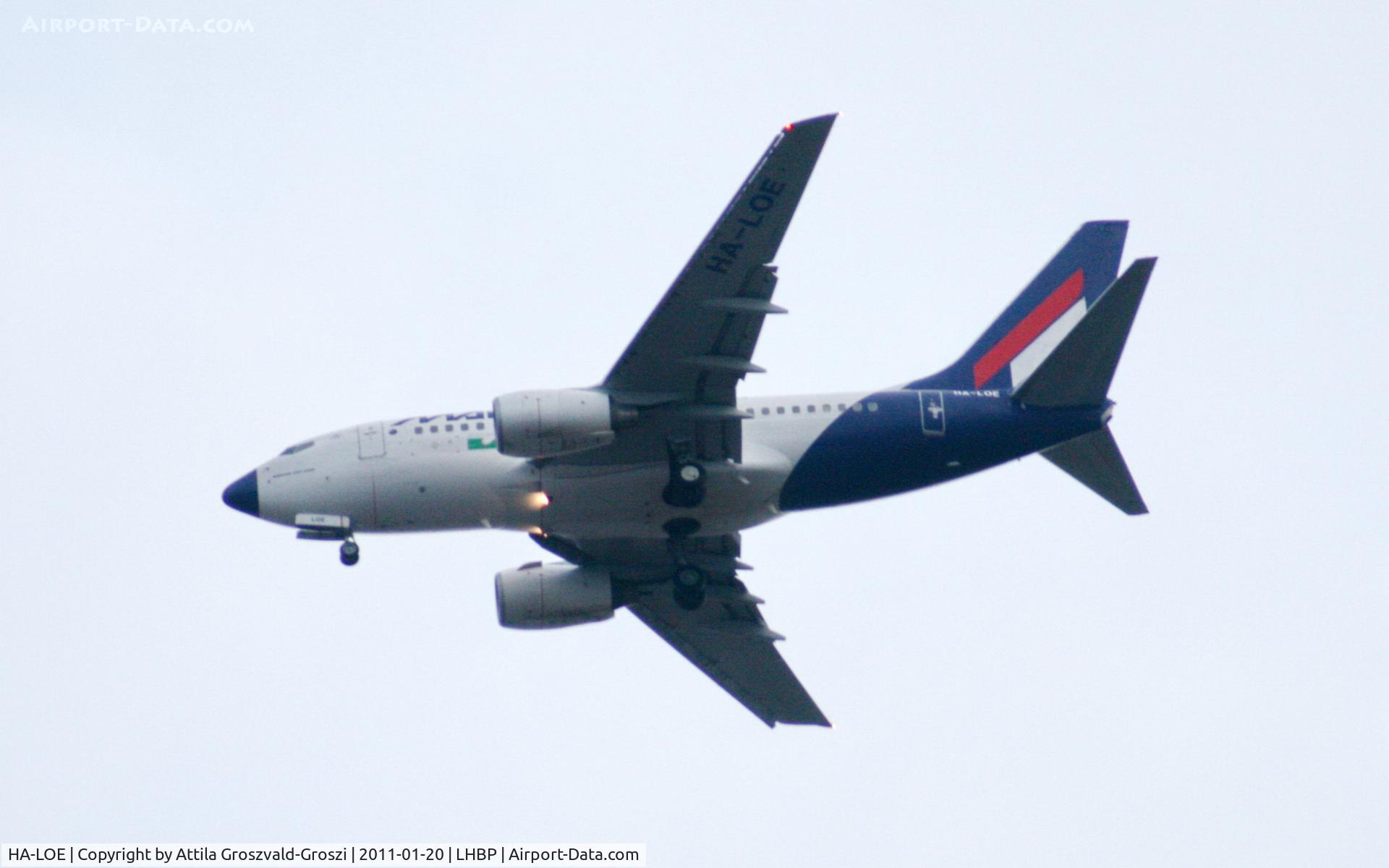 HA-LOE, 2003 Boeing 737-6Q8 C/N 28260, On a landing direction, in Üllö city airspace.