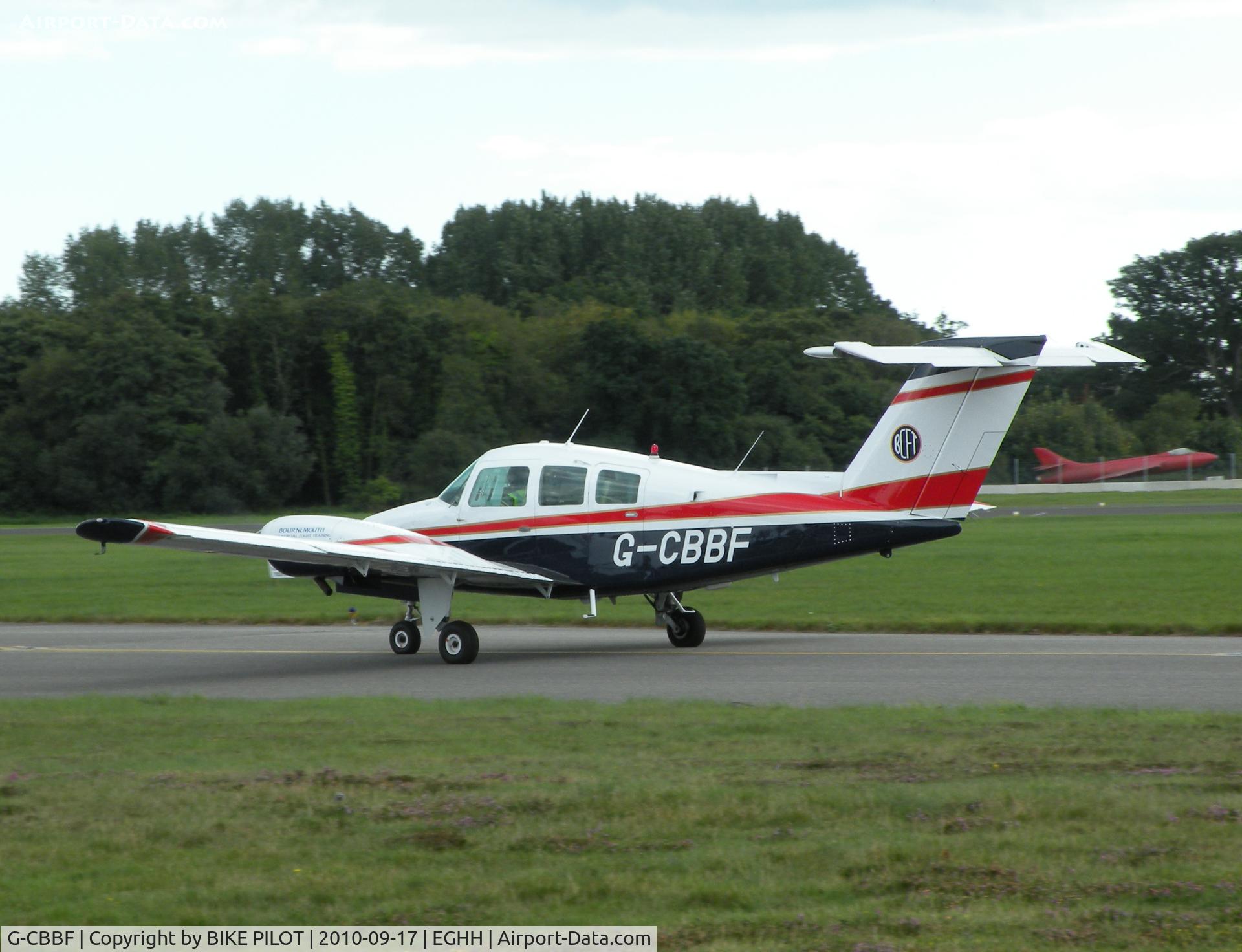 G-CBBF, 1980 Beech 76 Duchess C/N ME-352, Duchess taxying to rwy 26
