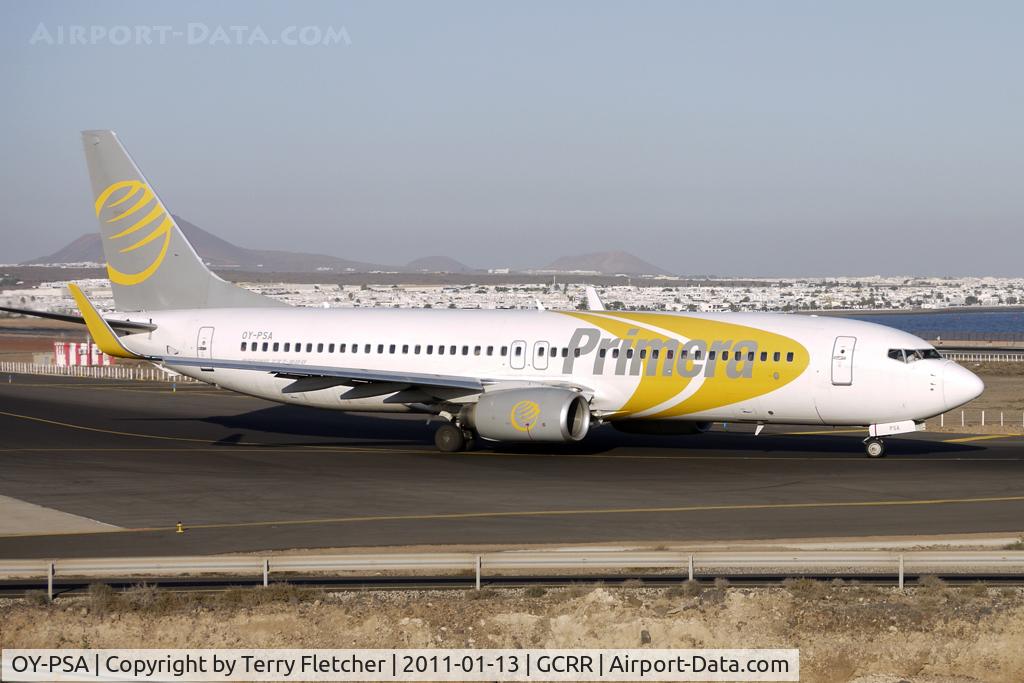 OY-PSA, 2007 Boeing 737-8Q8 C/N 30688, Primera Air's 2007 BOEING 737-8Q8/W, c/n: 30688 at Lanzarote