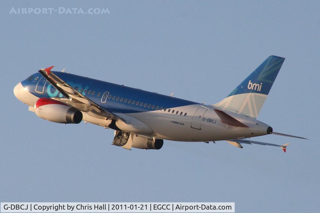 G-DBCJ, 2006 Airbus A319-131 C/N 2981, BMI A319 climbing away from RW23R
