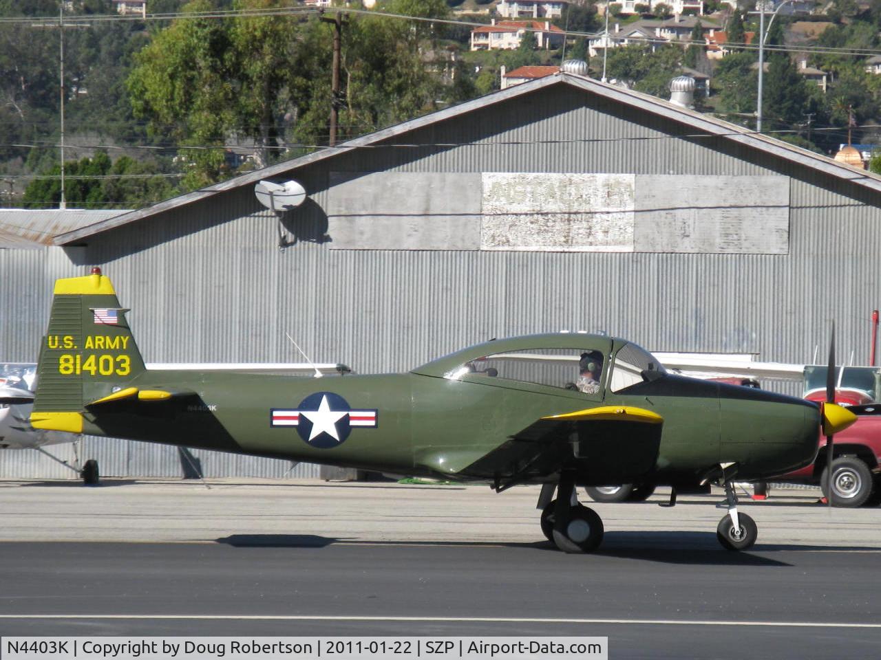 N4403K, 1948 Ryan Navion C/N NAV-4-1403, 1948 Ryan NAVION as L-17B, Continental E-185 (owner states 225 Hp engine), taxi to Rwy 22