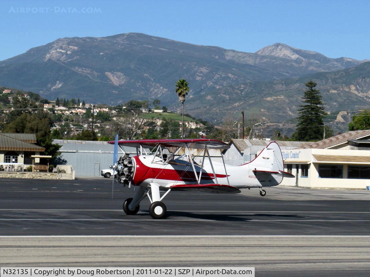N32135, 1941 Waco UPF-7 C/N 5767, 1941 Waco UPF-7, Continental W670 220 Hp, stunning showplane, chromed engine, prop, landing roll Rwy 22