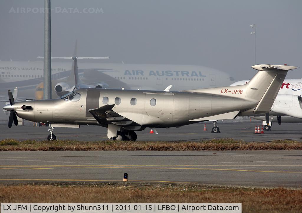 LX-JFM, 2007 Pilatus PC-12/47 C/N 812, Parked at the General Aviation area...
