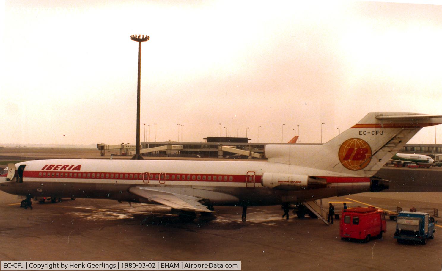 EC-CFJ, 1974 Boeing 727-256 C/N 20820, Iberia , Schiphol , March 1980