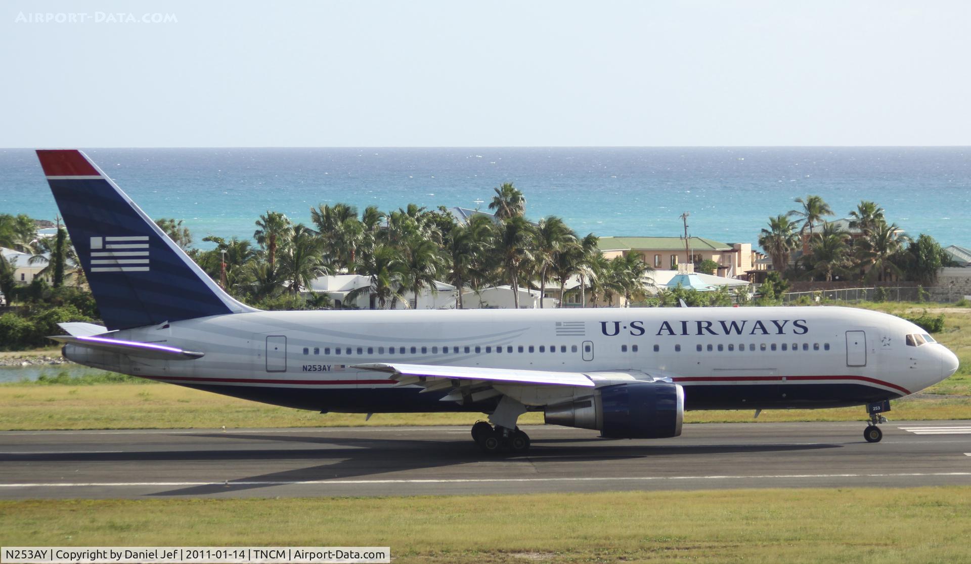 N253AY, 1990 Boeing 767-2B7 C/N 24894, N253AY back tracking the active for take off at TNCM