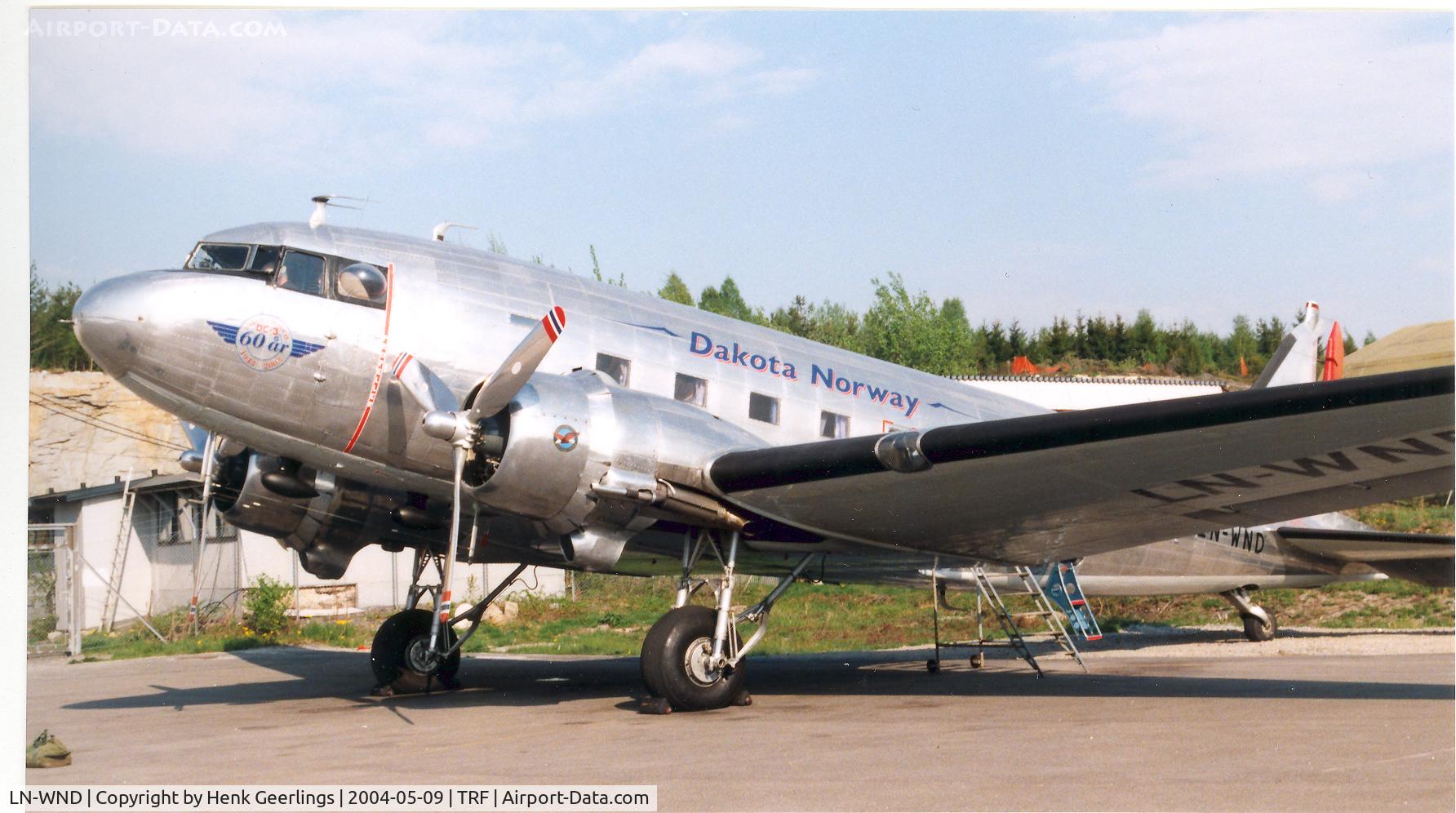 LN-WND, 1943 Douglas C-53D-DO Skytrooper (DC-3A) C/N 11750, Dakota Norway Torp Airport