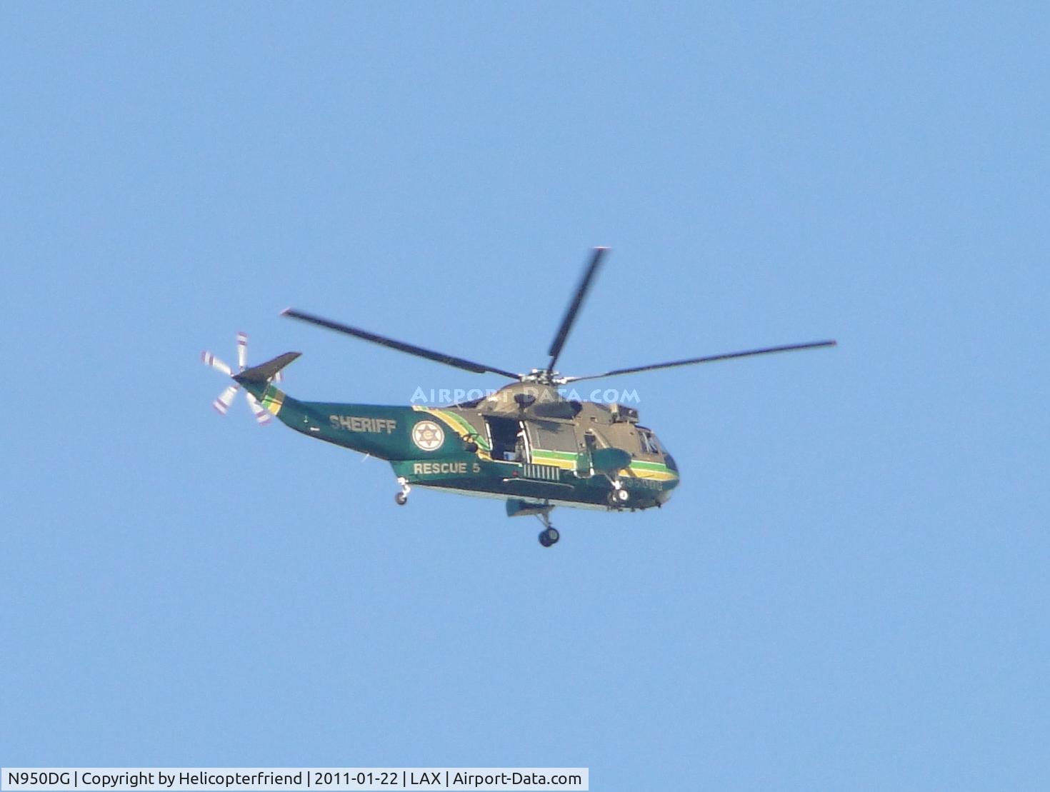 N950DG, Sikorsky UH-3H Sea King C/N 149724, Flying northwest bound through LAX air space