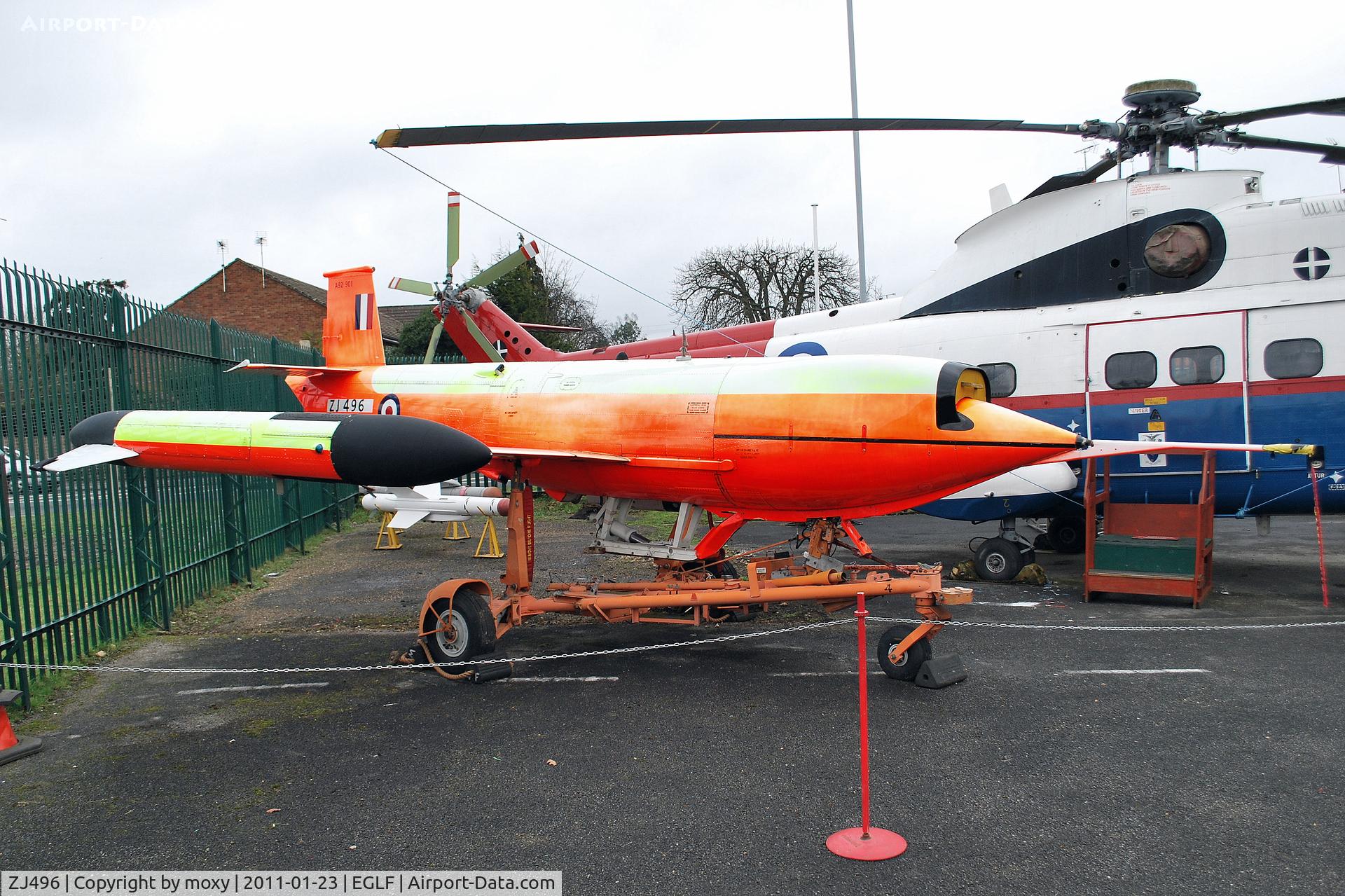 ZJ496, GAF Jindivik Mk.203B C/N Not found ZJ496, GAF Jindavik Drone. Ex Australian AF serial A92-901. On display at FAST museum, Farnborough.