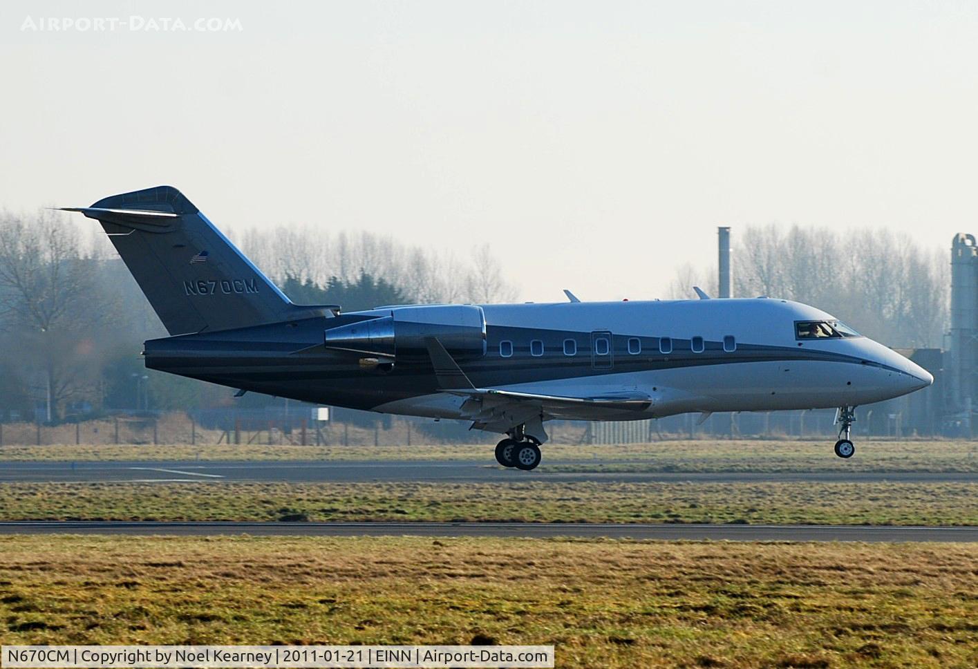 N670CM, 2001 Bombardier Challenger 604 (CL-600-2B16) C/N 5488, Landing Rwy 24