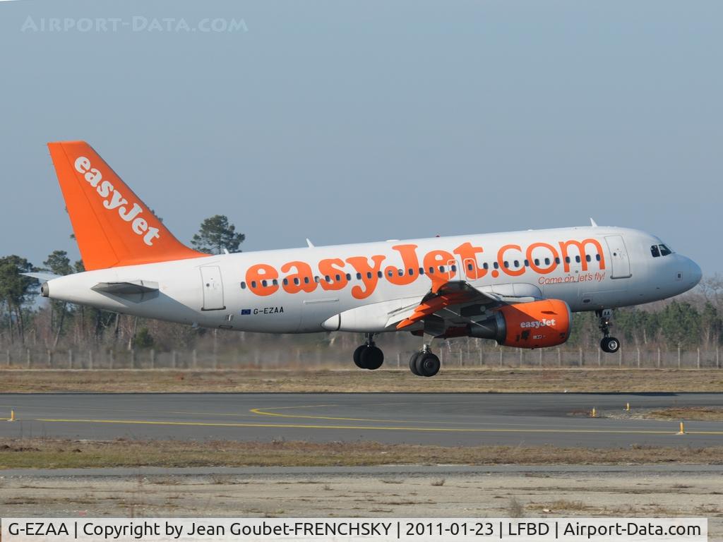 G-EZAA, 2006 Airbus A319-111 C/N 2677, landing 05