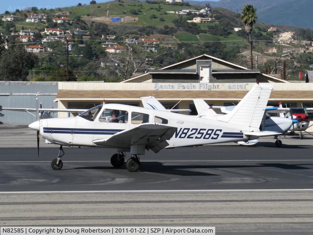 N8258S, 1980 Piper PA-28-161 C/N 28-8116024, 1980 Piper PA-28-161 WARRIOR II, Lycoming O-320-D3G 160 Hp, landing roll Rwy 22
