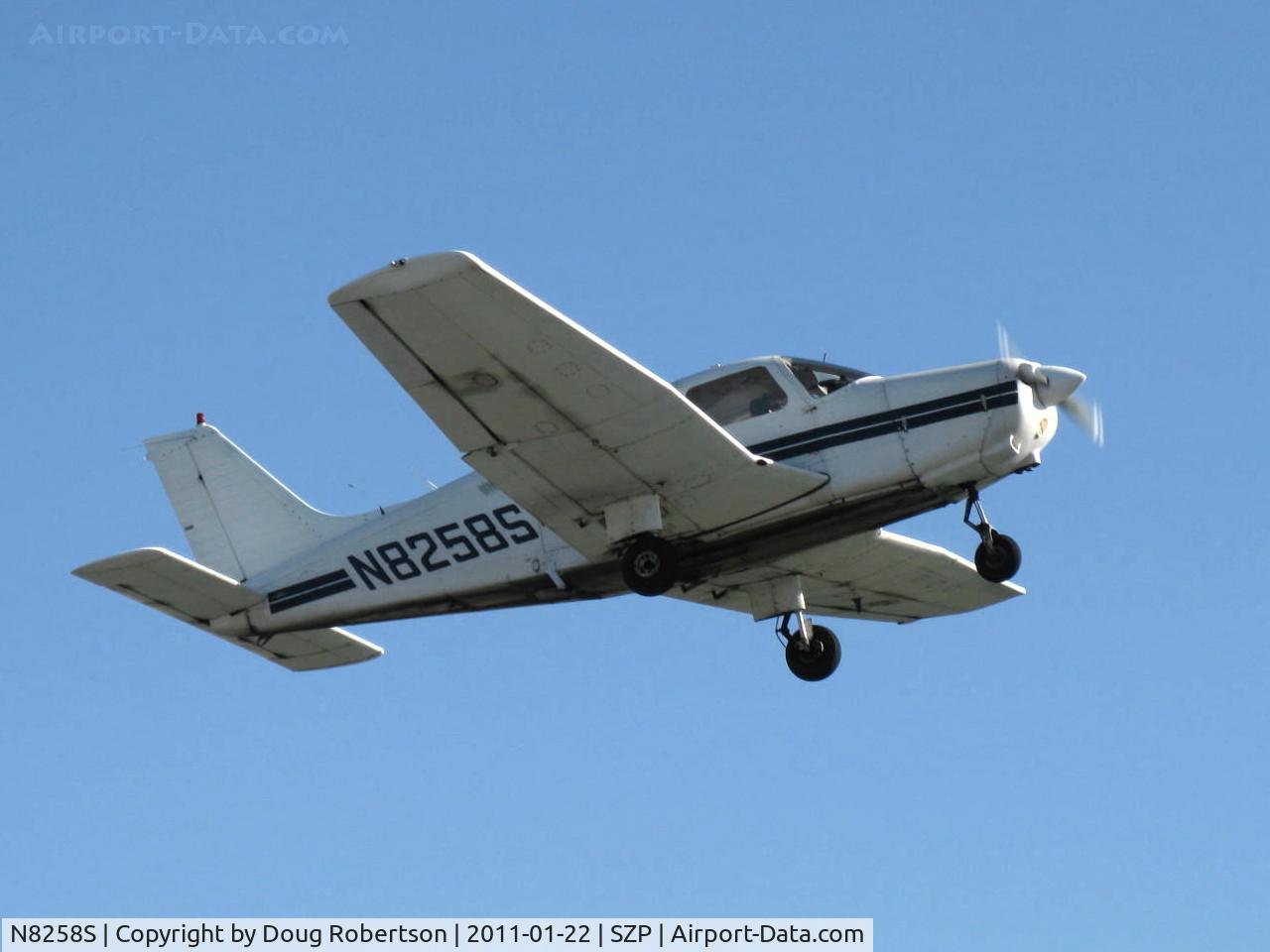 N8258S, 1980 Piper PA-28-161 C/N 28-8116024, 1980 Piper PA-28-161 WARRIOR II, Lycoming O-320-D3G 160 Hp, wheelpants removed, takeoff climb Rwy 22