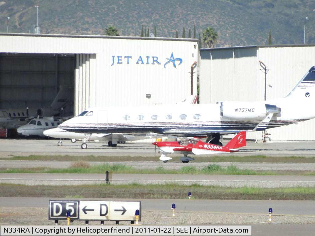 N334RA, 2008 Aero AT-4 LSA C/N AT4-016, Just landed on runway 27R and is rolling out