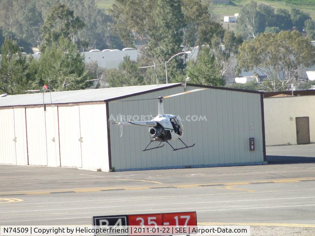 N74509, 2005 Robinson R22 Beta II C/N 3873, Just came in on runway 35 and air taxied to hanger