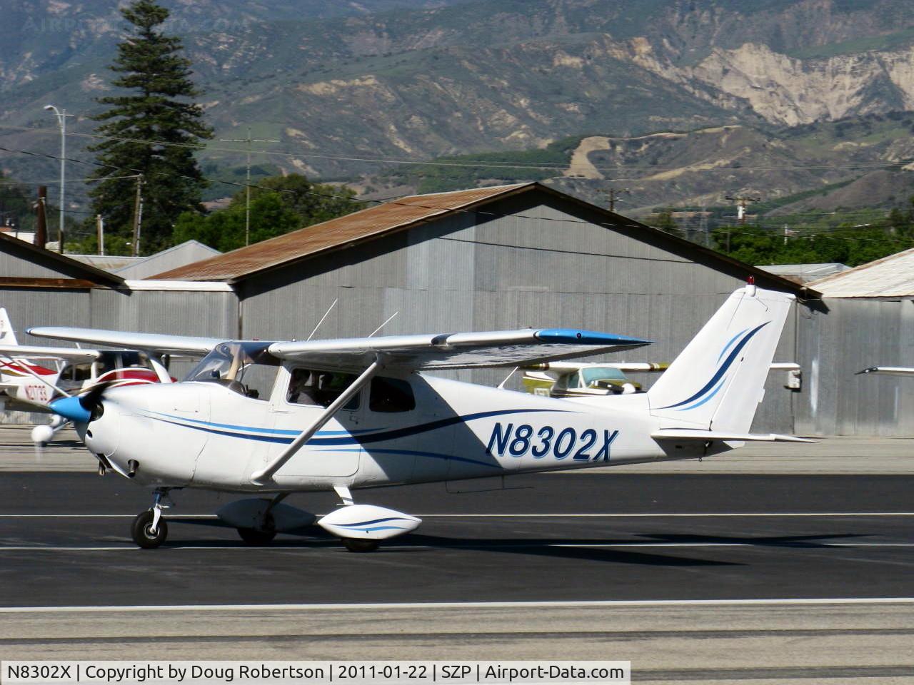 N8302X, 1961 Cessna 172C C/N 17248802, 1961 Cessna 172C, Continental O-300 145 hp, takeoff roll Rwy 22