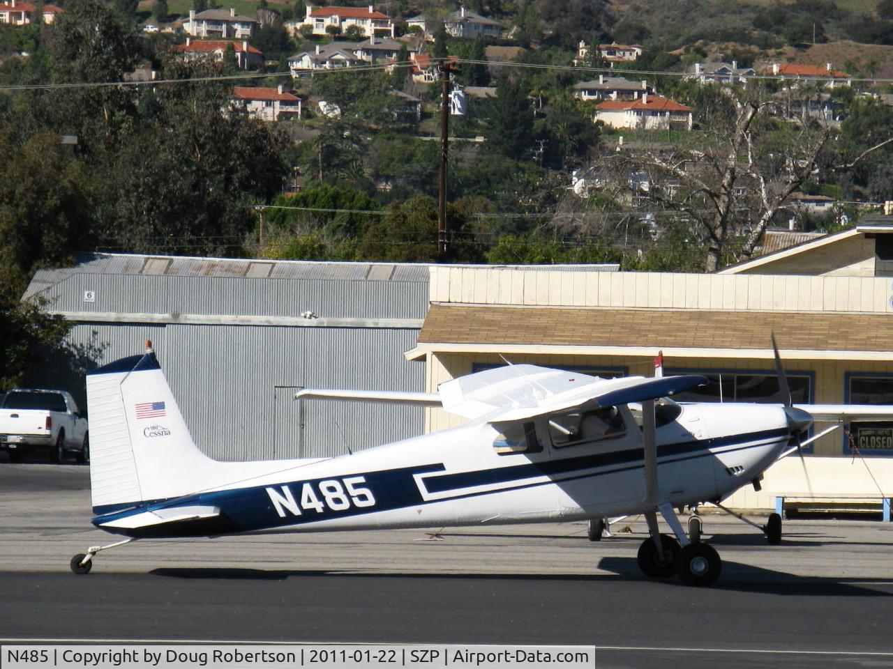 N485, 1959 Cessna 180B C/N 50595, 1959 Cessna 180B, Continental )-470 230 Hp, taxi to Rwy 22