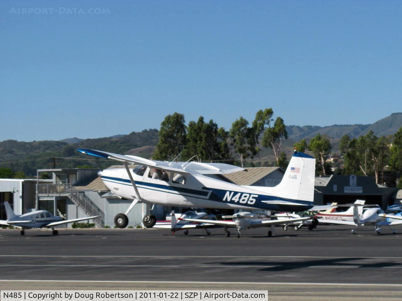 N485, 1959 Cessna 180B C/N 50595, 1959 Cessna 180B, Continental O-470 230 Hp, takeoff climb Rwy 22