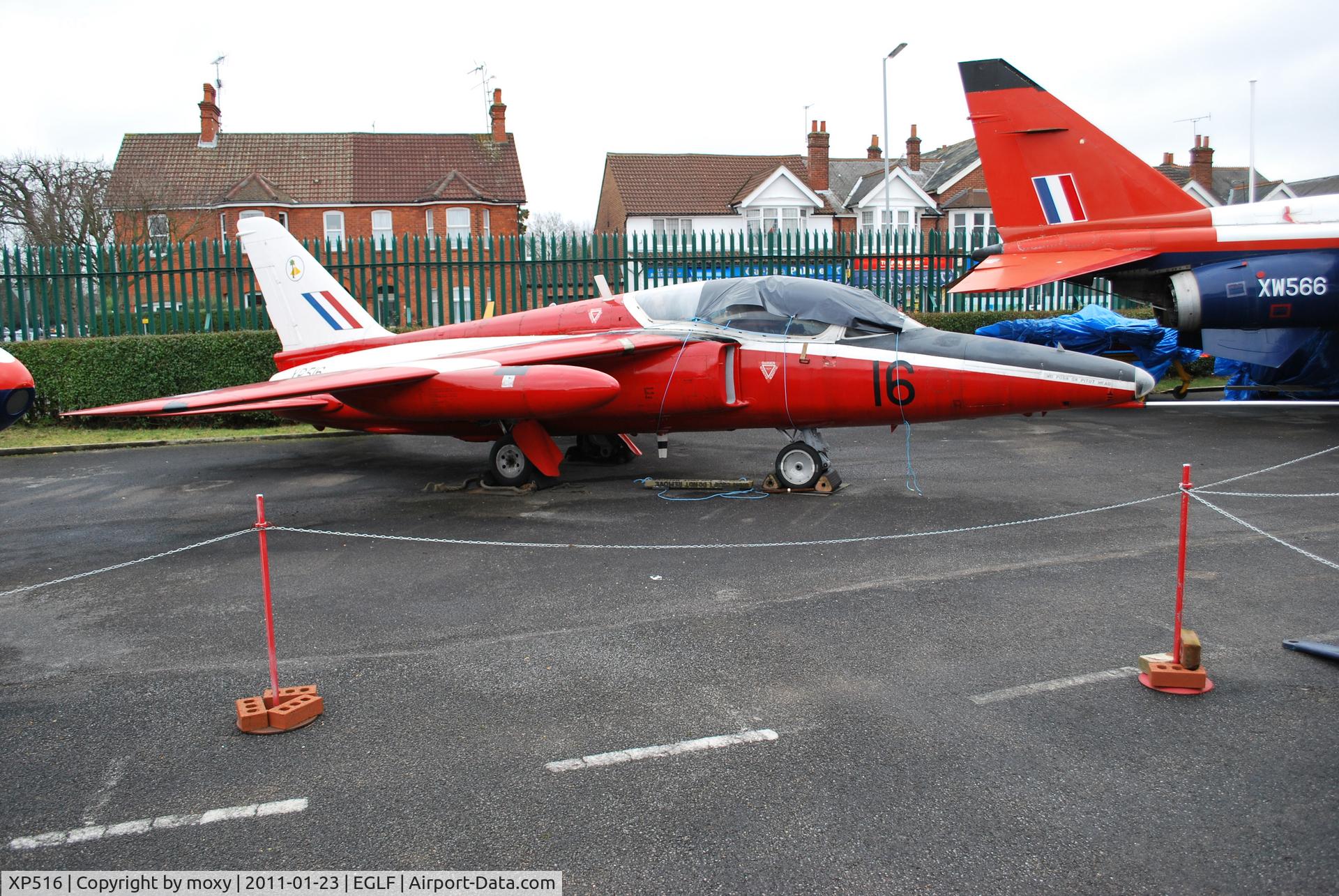 XP516, 1963 Hawker Siddeley Gnat T.1 C/N FL531, Folland Gnat T.1 at the F.A.S.T. museum, Farnborough.