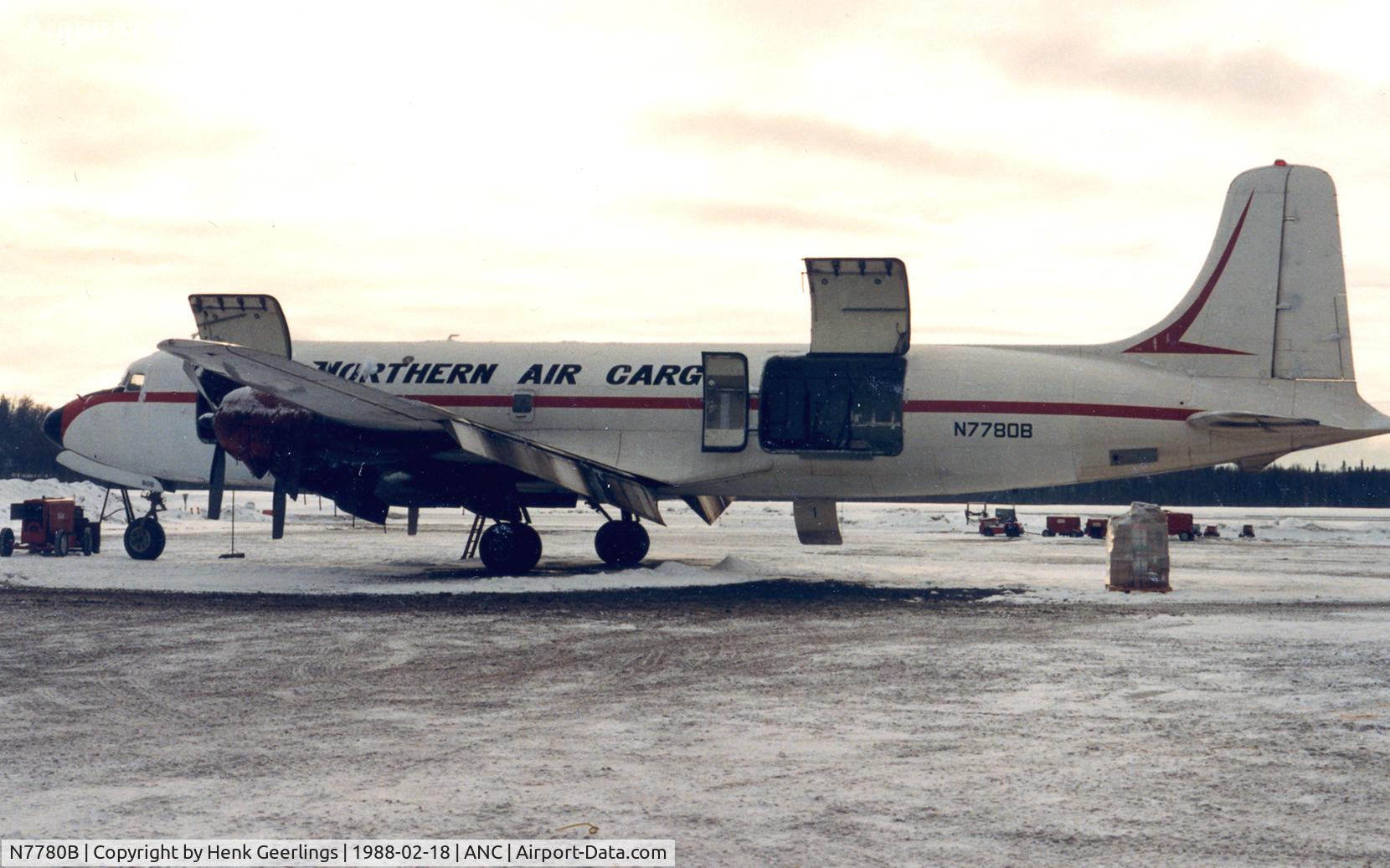 N7780B, 1957 Douglas DC-6A C/N 45372, Northern Air Cargo - Anchorage 1988