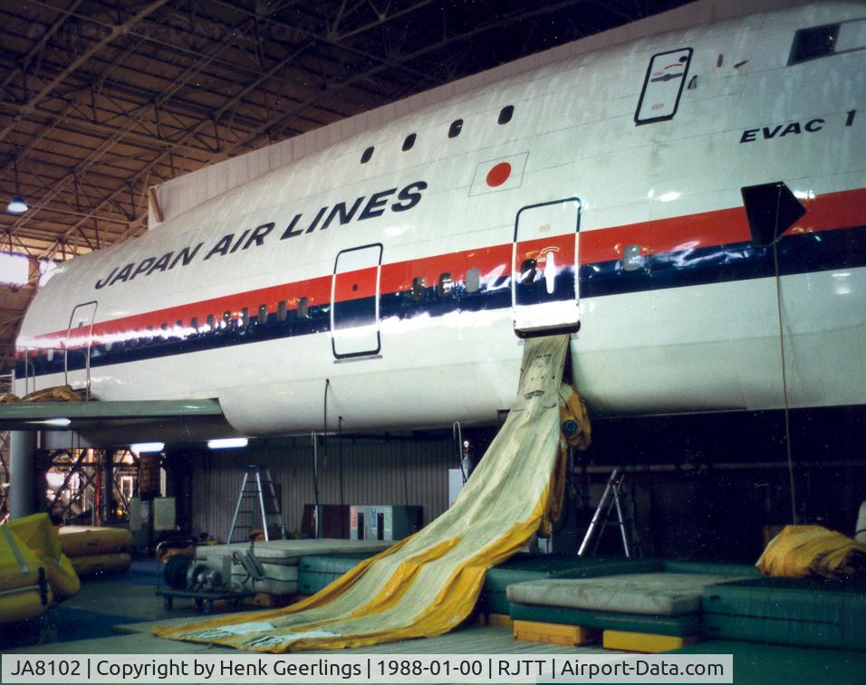 JA8102, 1970 Boeing 747-146 C/N 19726, JAL 'Flight safety Center , Haneda Airport , Jan '88